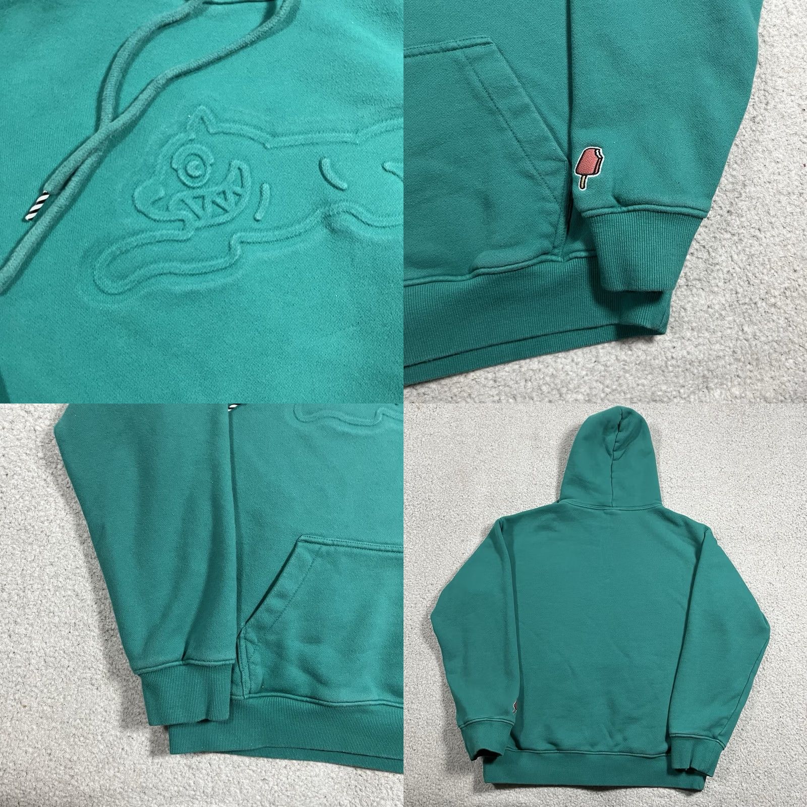 Billionaire Boys Club BBC Icecream Hoodie Mens S Embossed Logo Running Dog City Blue Cotton Fleece Pullover Size US S / EU 44-46 / 1 - 8 Thumbnail
