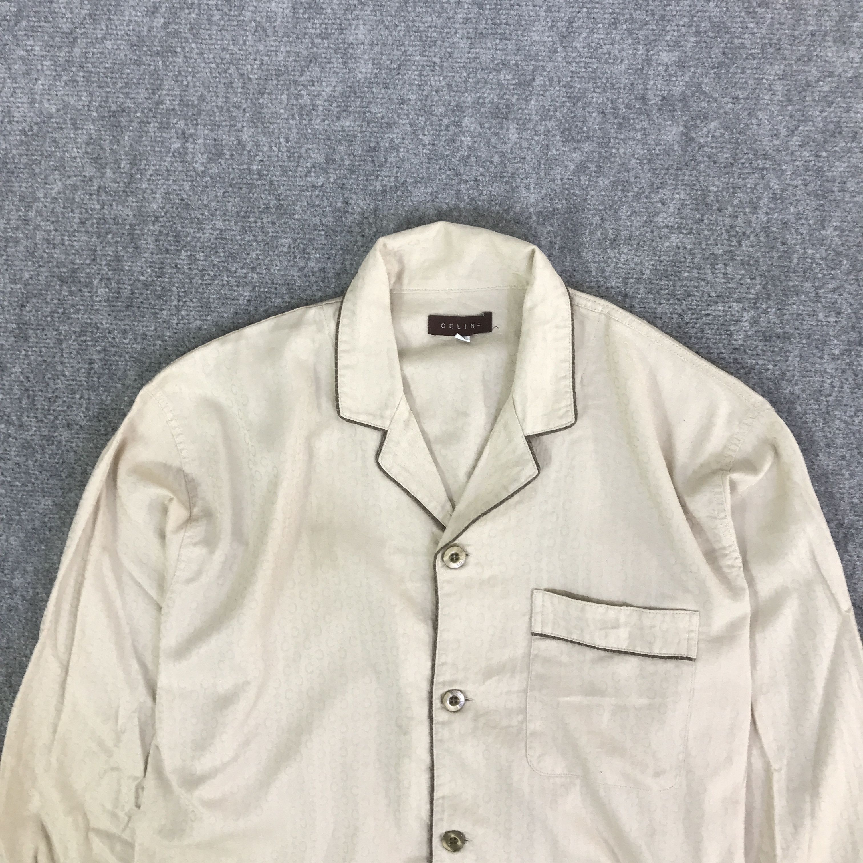 Celine CELINE LONG SLEEVE BUTTON UP T-SHIRT K93B40 Size US L / EU 52-54 / 3 - 2 Thumbnail