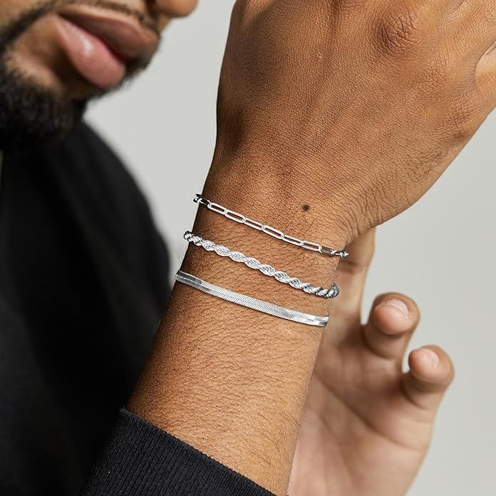 Other Silver layered chain bracelets set Size ONE SIZE - 7 Thumbnail