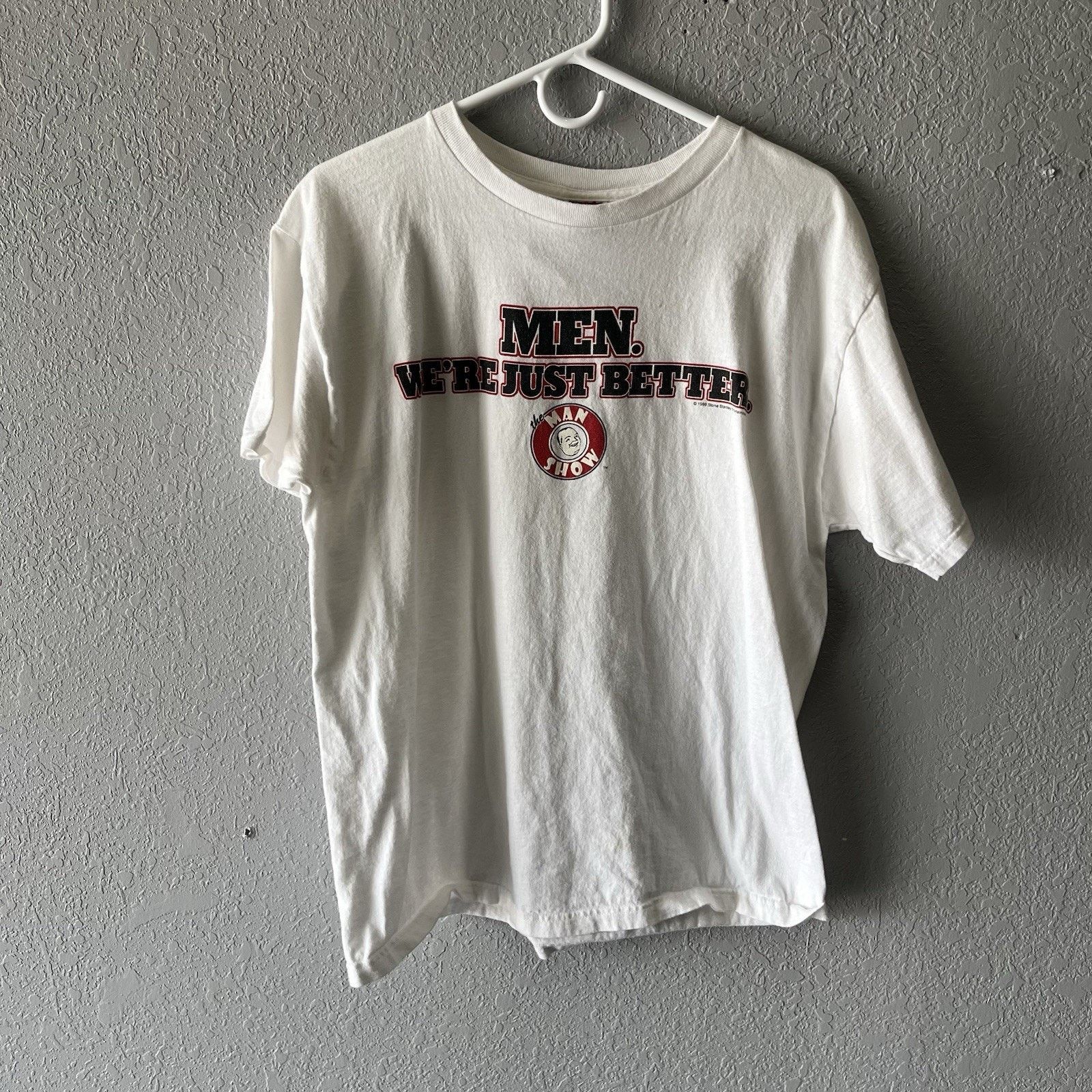 Fruit Of The Loom Vintage 1999 The Man Show White Tshirt Men’s Large Minimal Size US L / EU 52-54 / 3 - 1 Thumbnail