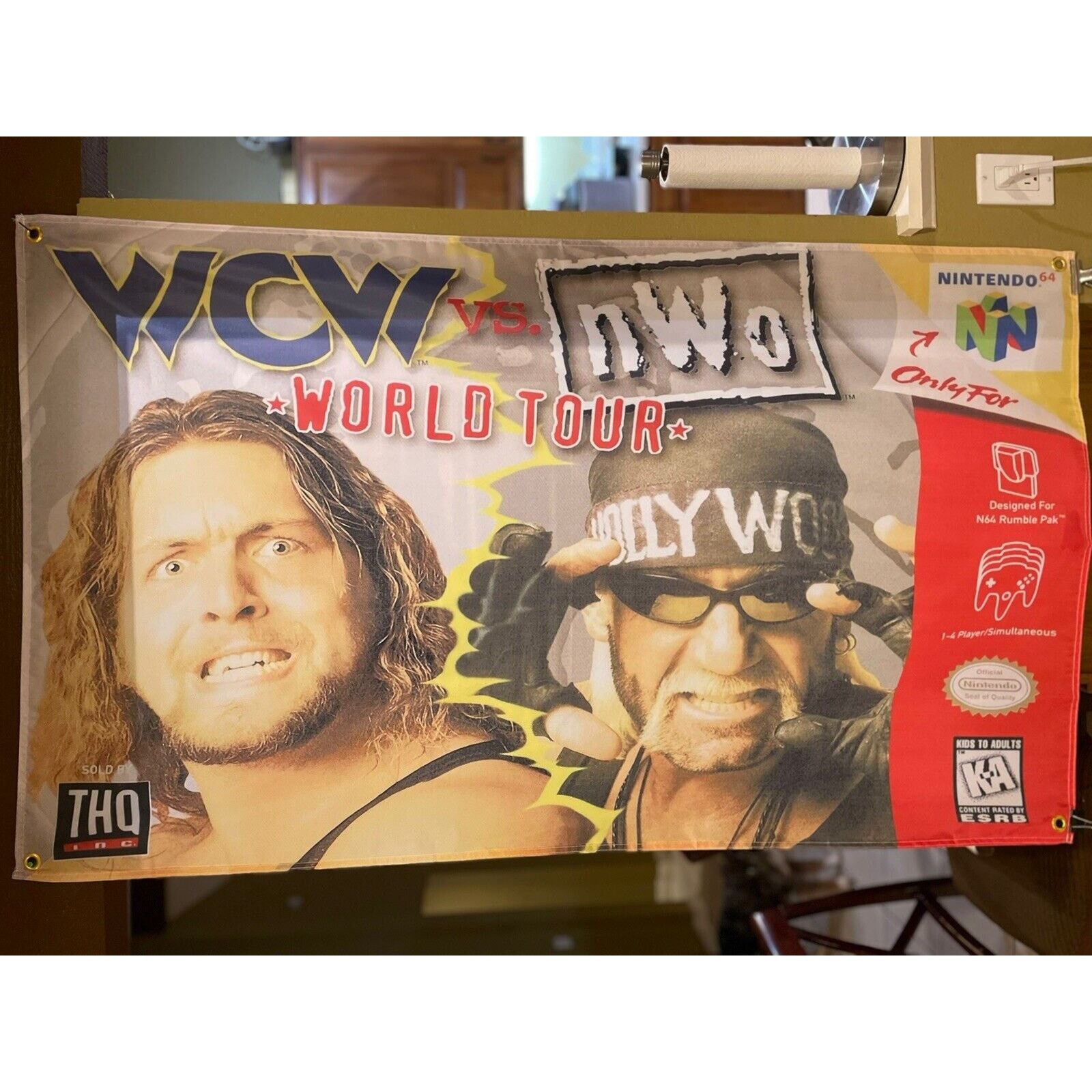 Other WCW Vs NWO World Tour Nintendo N64 5ft Flag Banner Poster 64 Size ONE SIZE - 1 Thumbnail