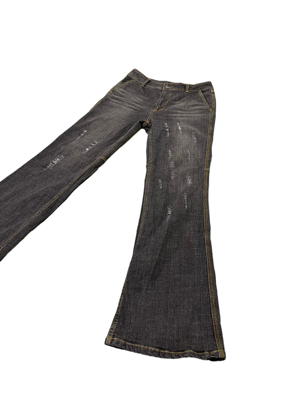 Japanese Brand Flare Jeans Jouer Echess Distress Stretch Boot Cut 6🟦2 Size US 30 / EU 46 - 3 Thumbnail