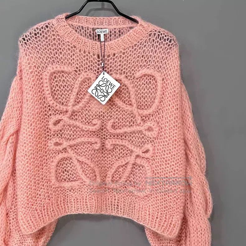 Loewe Loewe Pink Big Logo Mohair Sweater Size XS / US 0-2 / IT 36-38 - 2 Thumbnail