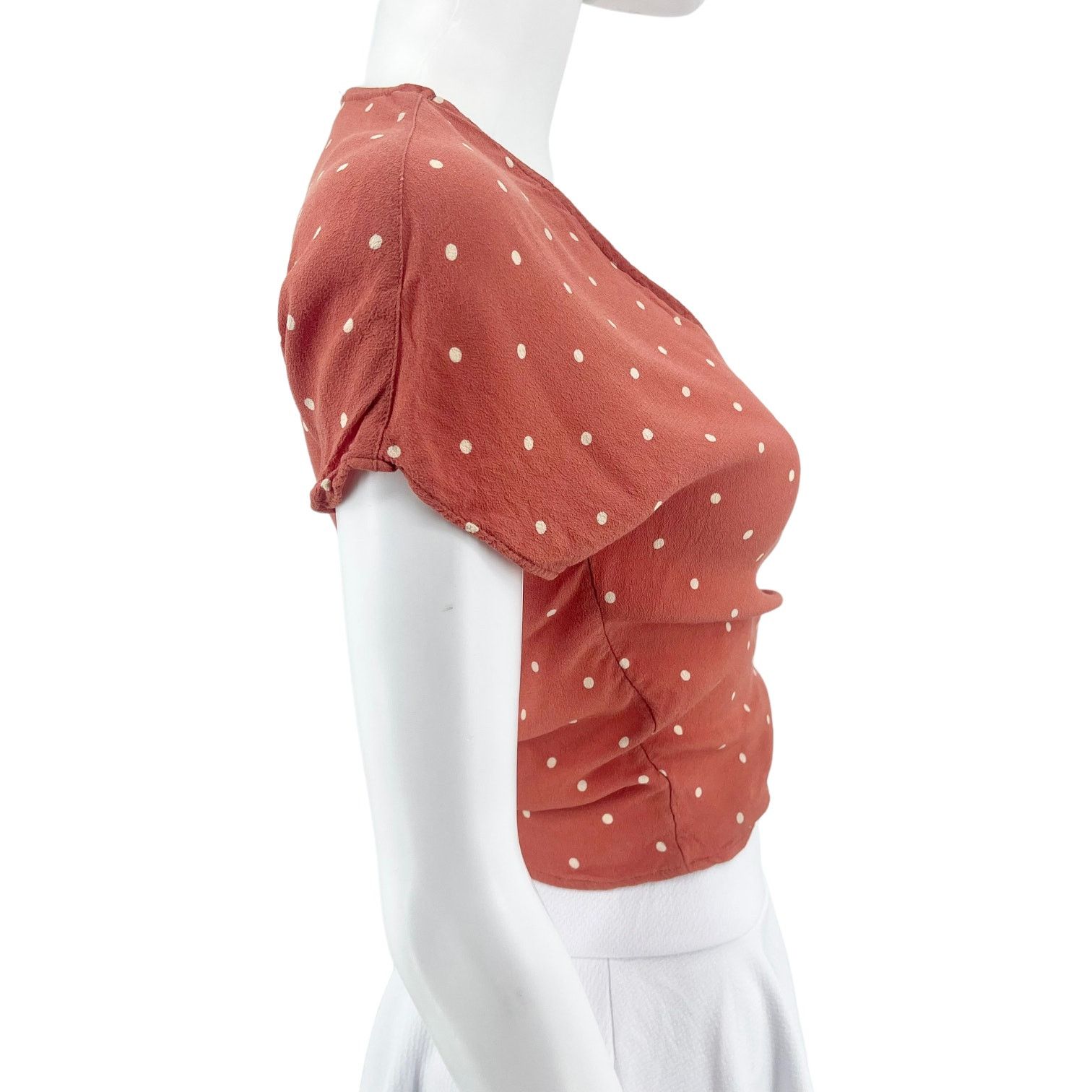 Madewell Madewell Women's XS Peach Sash-Tie Wrap Top in Polka Dot Size XS / US 0-2 / IT 36-38 - 7 Thumbnail