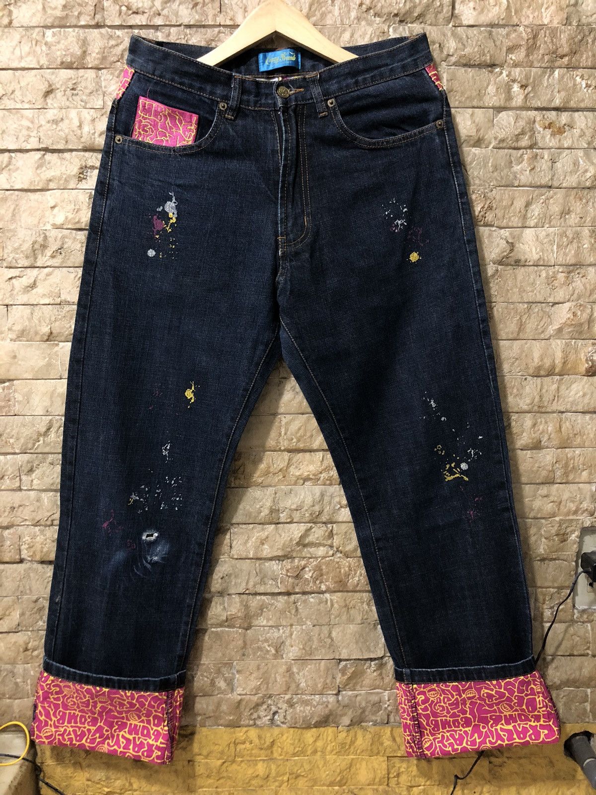 Beauty Beast × Japanese Brand Crazy Bomb Paint Splatter Denim Size US 30 / EU 46 - 7 Thumbnail