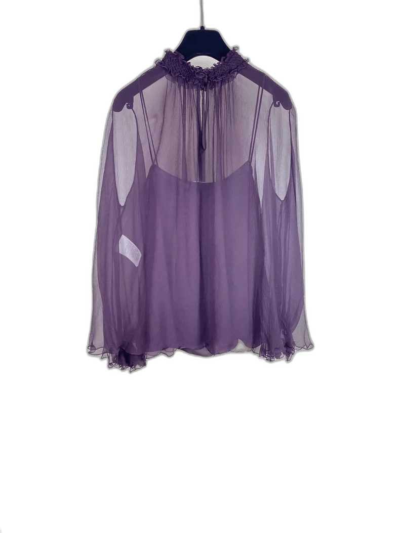 Dior Dior Silk Top with Ruffled Collar Size US M / EU 48-50 / 2 - 1 Thumbnail