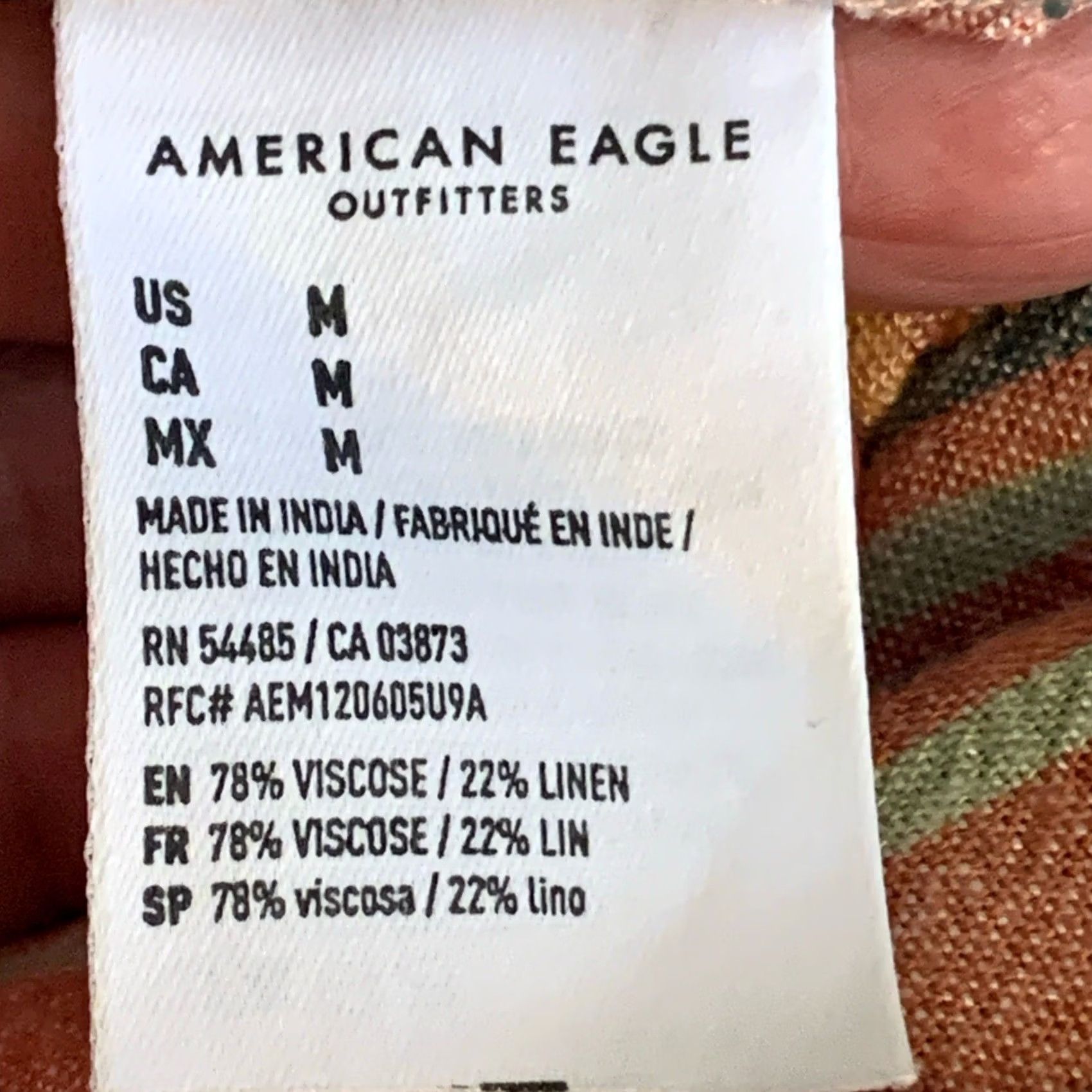 American Eagle Outfitters American Eagle Jumpsuit Women M Striped Linen Blend Cutout Tie Back Wide-Leg Boho Y2K Retro Festive Casual Travel Size 32" / US 10 / IT 46 - 6 Thumbnail