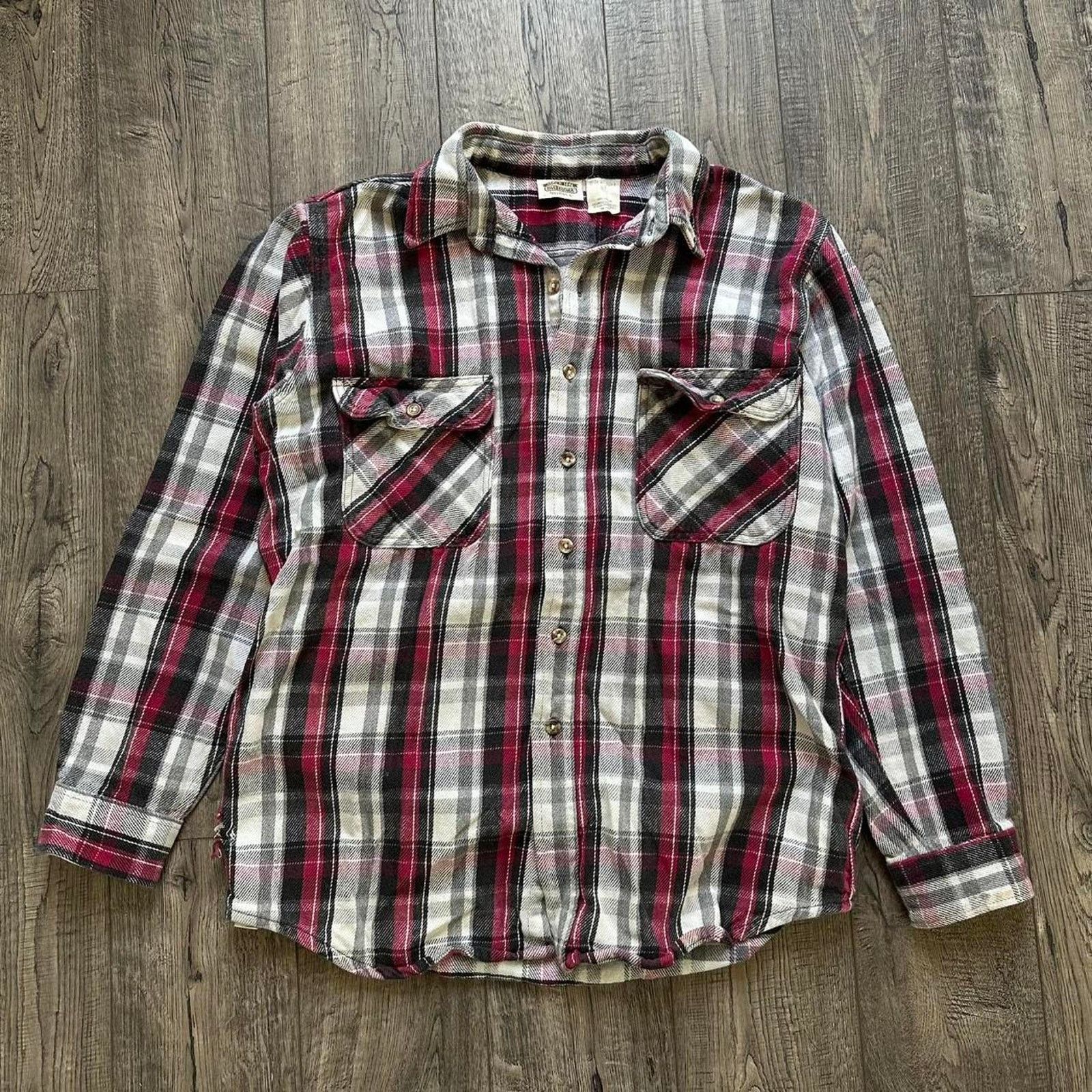 Vintage Vintage 70s Cotton Five Brother Plaid Button Flannel Shirt Size US L / EU 52-54 / 3 - 3 Thumbnail