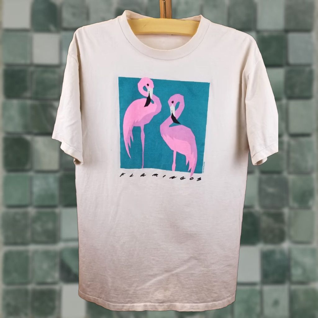 Vintage VINTAGE 88' Flamingo Sun T-SHIRT White XLARGE Short Sleeve Round Neck Cotton Jersey Unbranded Men XS-XL? Size US XL / EU 56 / 4 - 1 Thumbnail