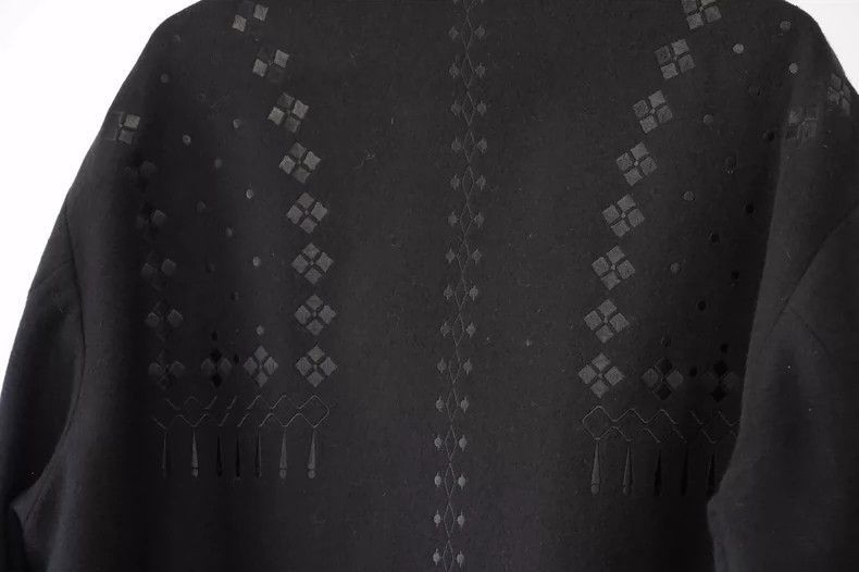 Yohji Yamamoto Black Embroidered Wool Jacket by Yohji Yamamoto-2505 Size US M / EU 48-50 / 2 - 5 Thumbnail