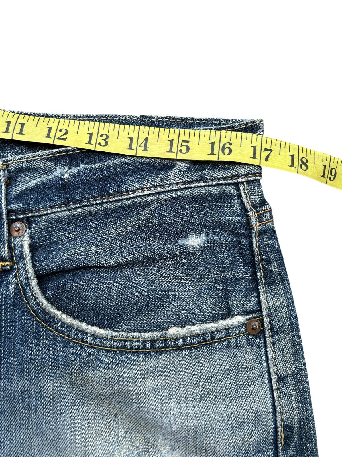 Kapital Thrashed Vintage Edwin 505BXX Selvedge Dirty Denim Jeans Size US 34 / EU 50 - 18 Thumbnail