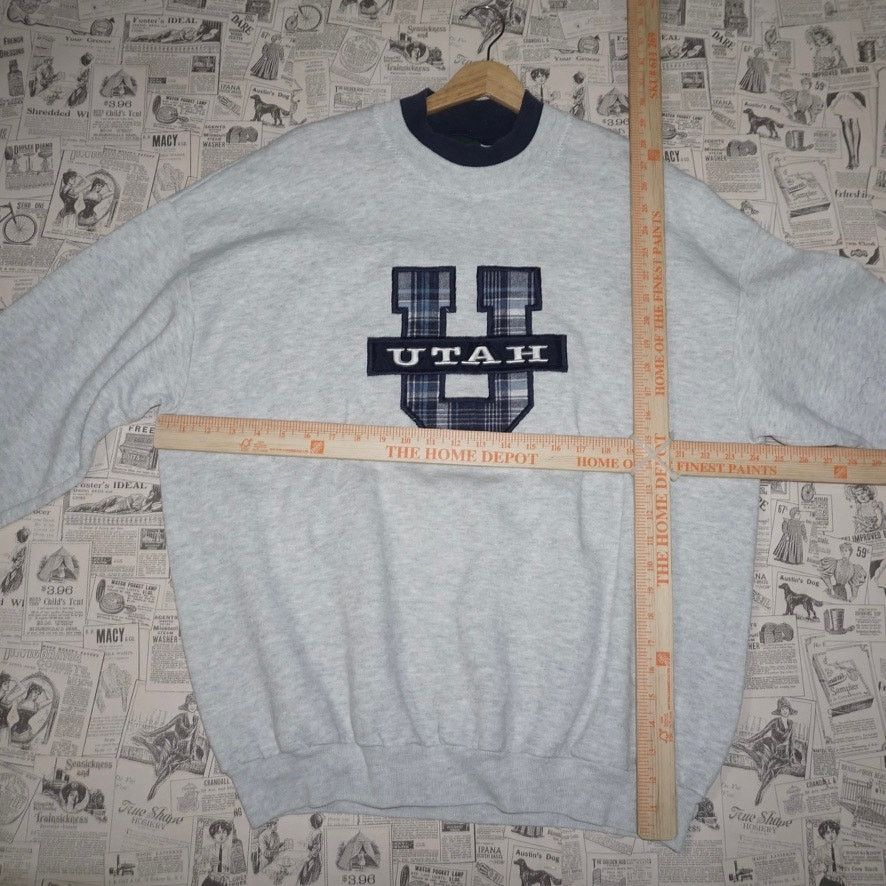 Vintage XL-Vintage Y2K Utah essential plaid embroider 90s sweatshirt Size US XL / EU 56 / 4 - 4 Thumbnail