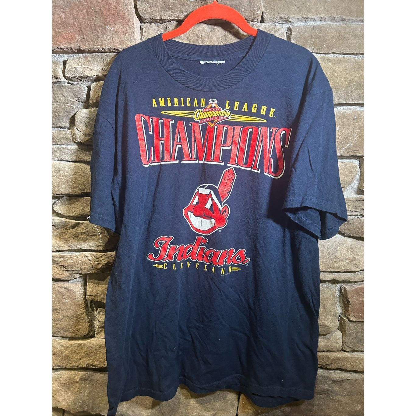 Vintage Vintage 1997 Cleveland Indians chief WAHOO Logo Championship Size US L / EU 52-54 / 3 - 1 Thumbnail