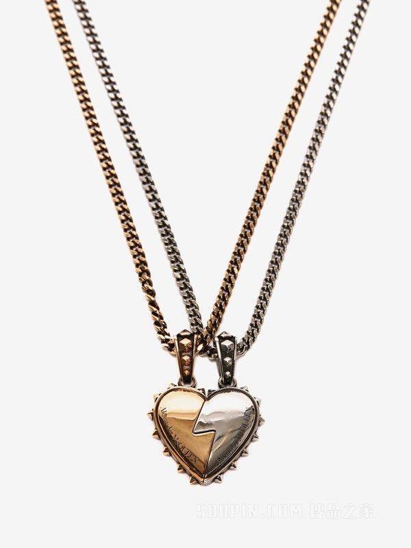 Alexander McQueen o1loc1c0625 Size:OS/ Heart Pendant Necklace Set in Golden Size ONE SIZE - 3 Thumbnail