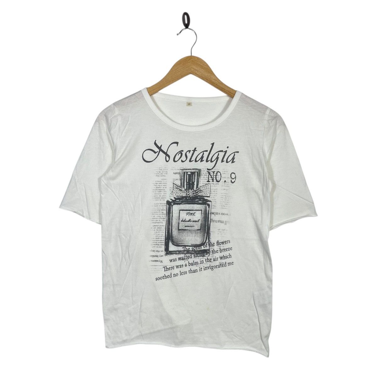 Vintage Nostalgia No.9 Perfume Graphic Tee White Minimal Soft Girl Size M / US 6-8 / IT 42-44 - 1 Thumbnail