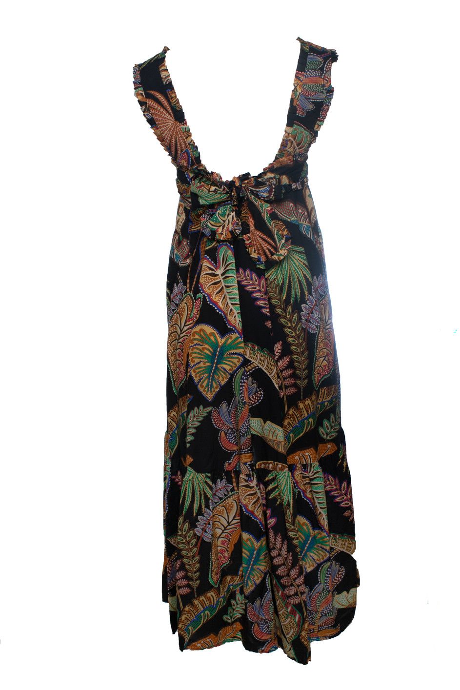 Farm Rio Farm Rio, Foliage sleeveless maxi dress in black Size XXS / US 00 / IT 34 - 3 Thumbnail