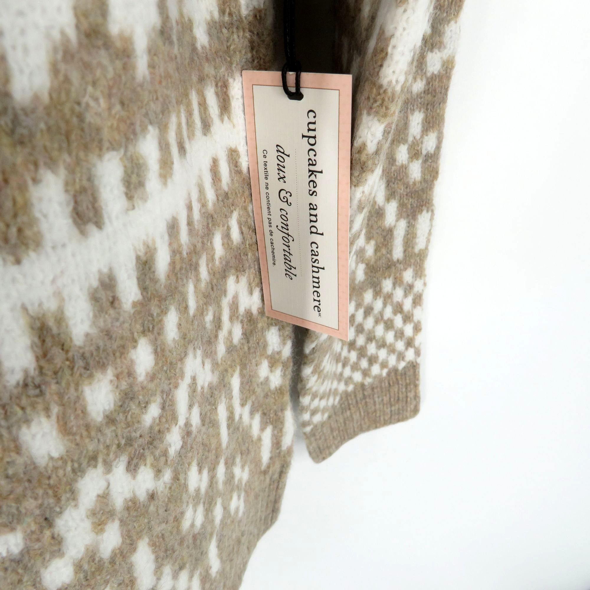 Other Cupcakes & Cashmere XS Beige/White Geometric Knit Sweater Size XS / US 0-2 / IT 36-38 - 4 Thumbnail