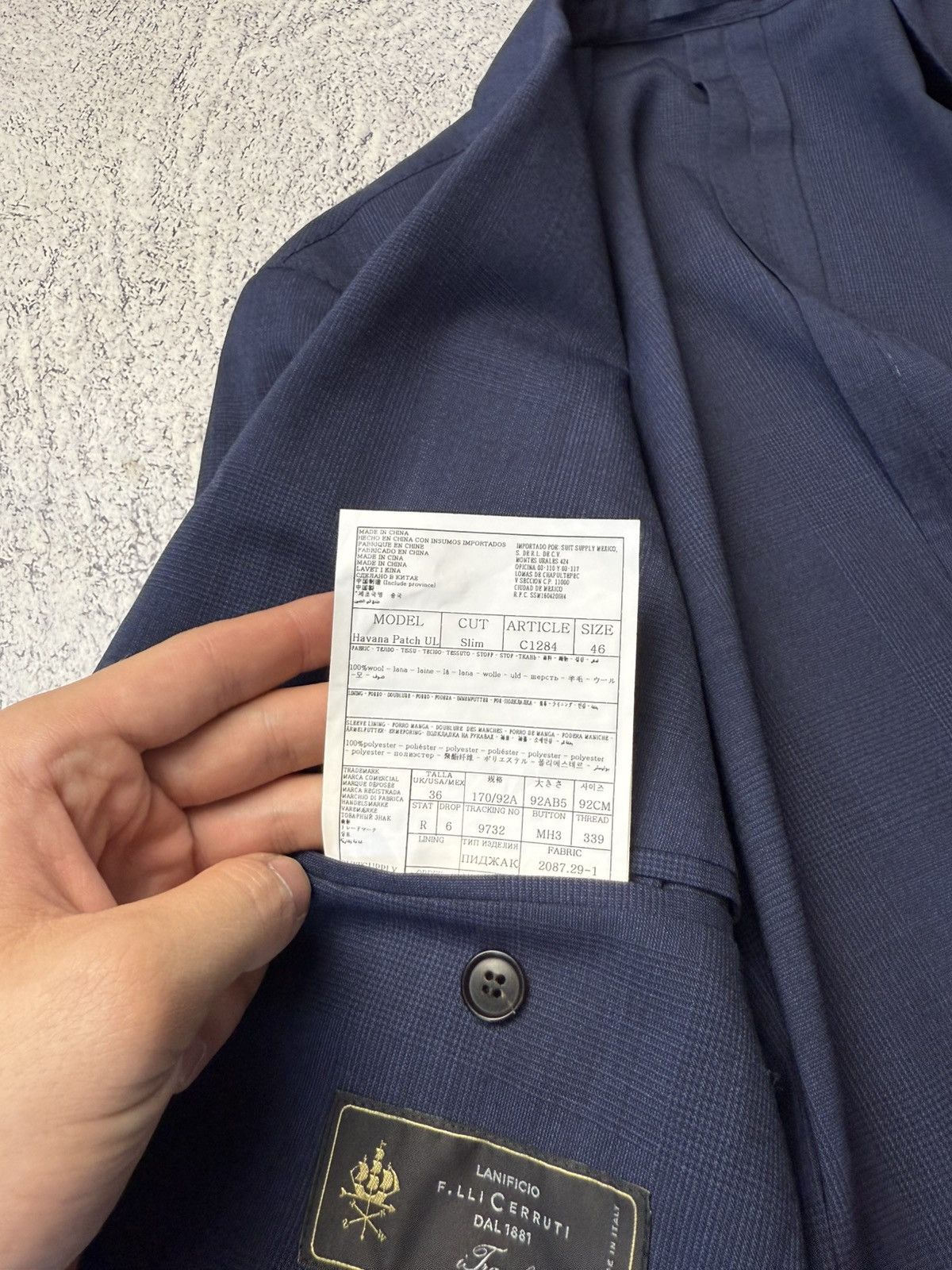 Suitsupply Mens Suitsupply Havana Patch UL Blue Wool Suit Size 46R - 12 Thumbnail