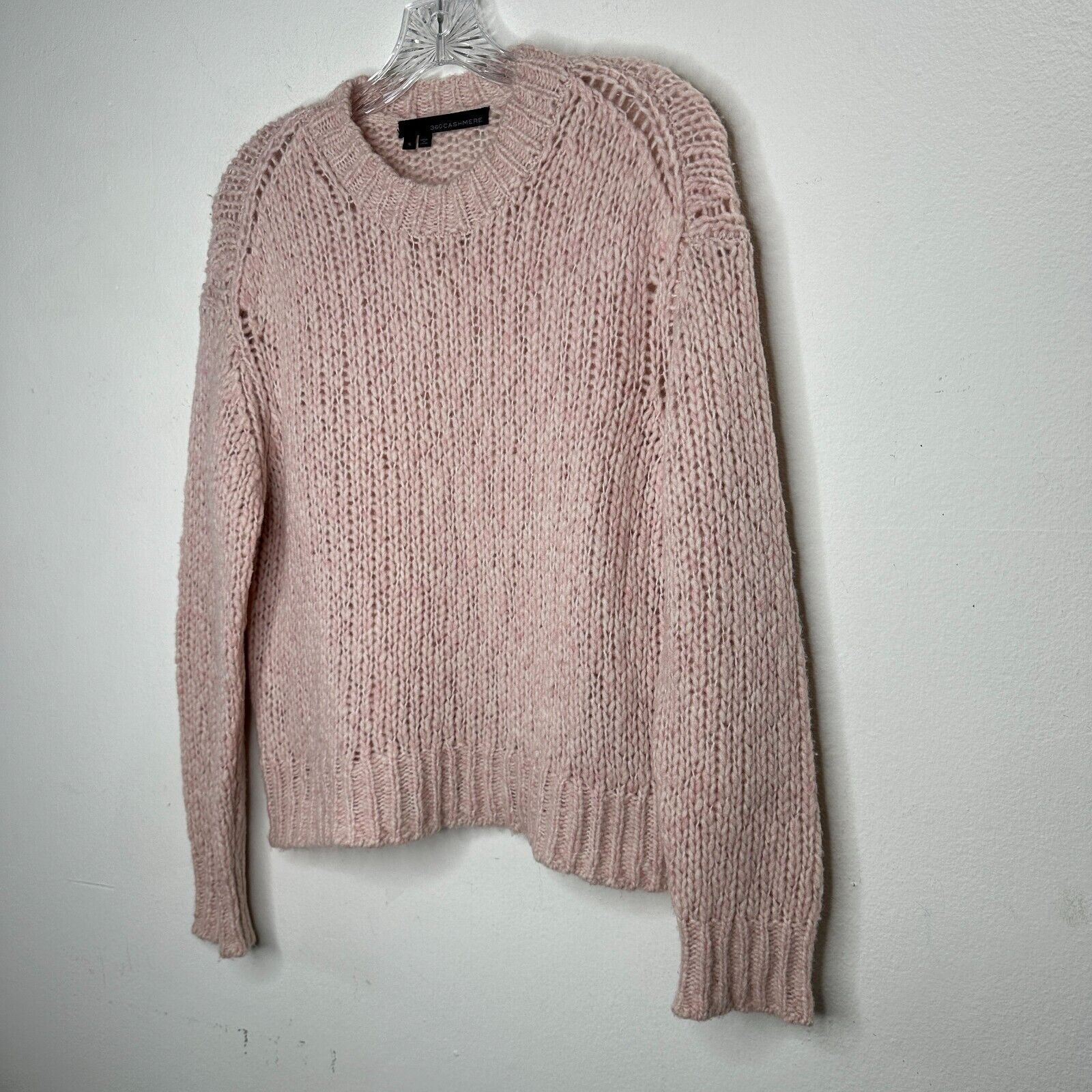 360Cashmere 360 Cashmere Abbot Pale Pink Loose Knit Crew Neck Sweater S Size S / US 4 / IT 40 - 4 Thumbnail