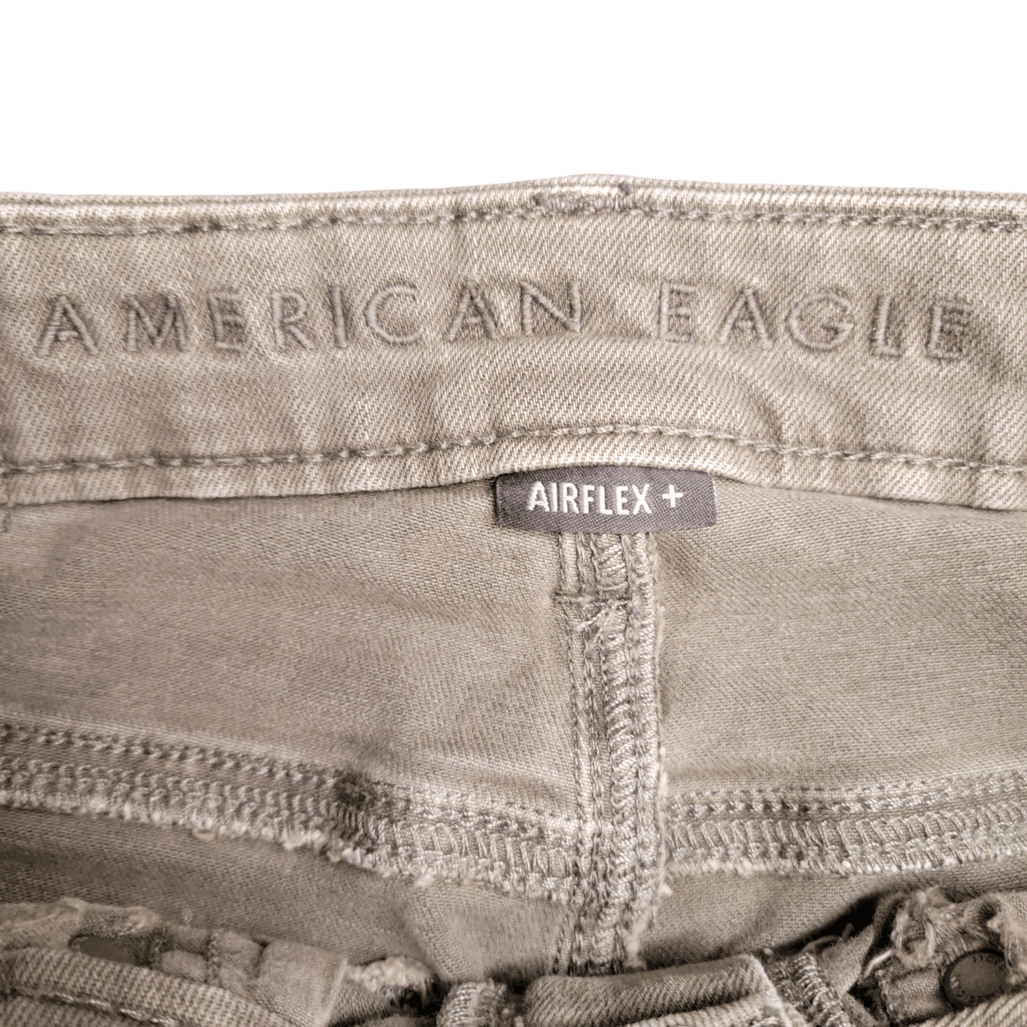 American Eagle Outfitters American Eagle Athletic Skinny Ripped Torn Khaki Jeans Size 28" / US 6 / IT 42 - 9 Thumbnail