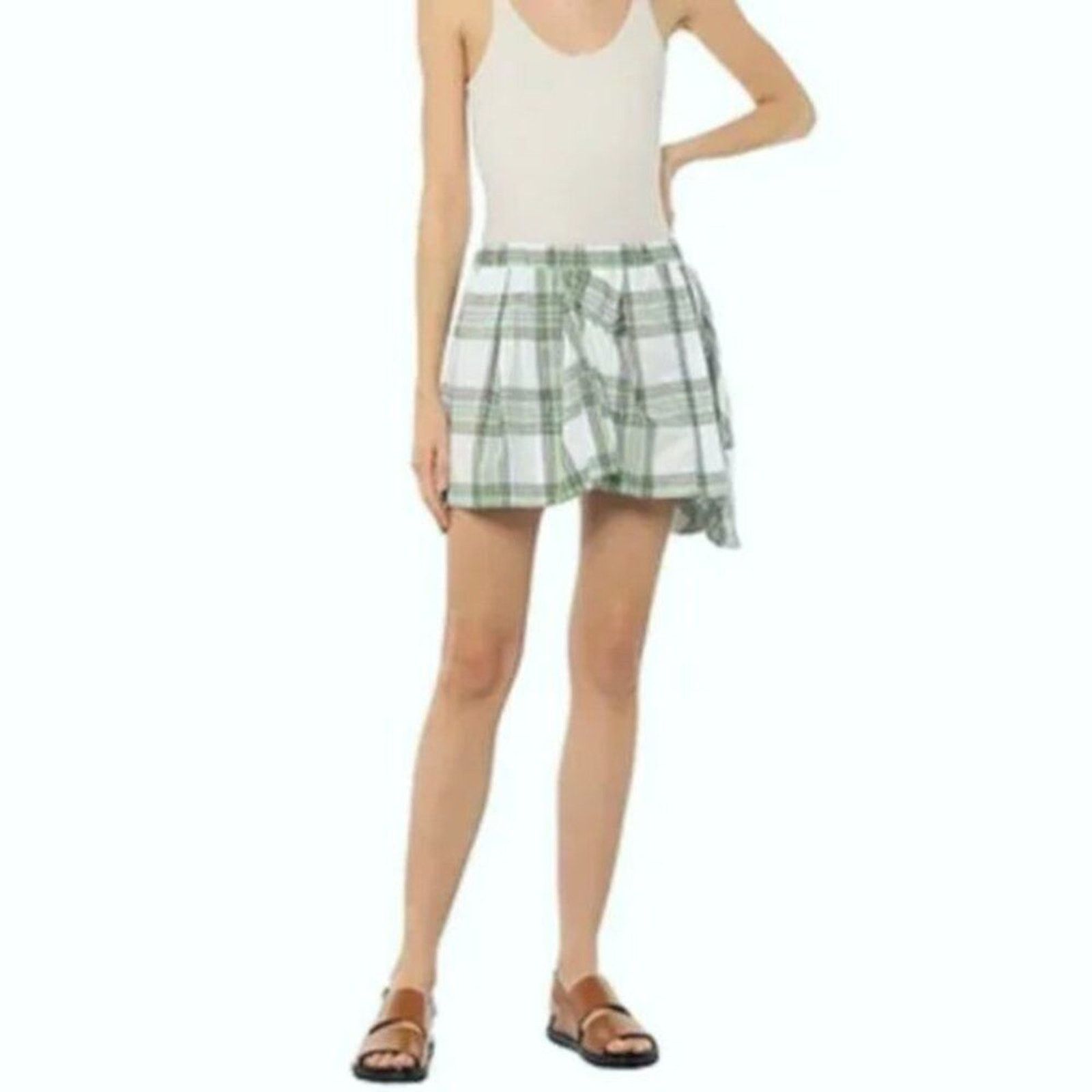 N21 N21 tartan Mini skirt green and white size 8 Size 30" / US 8 / IT 44 - 3 Thumbnail