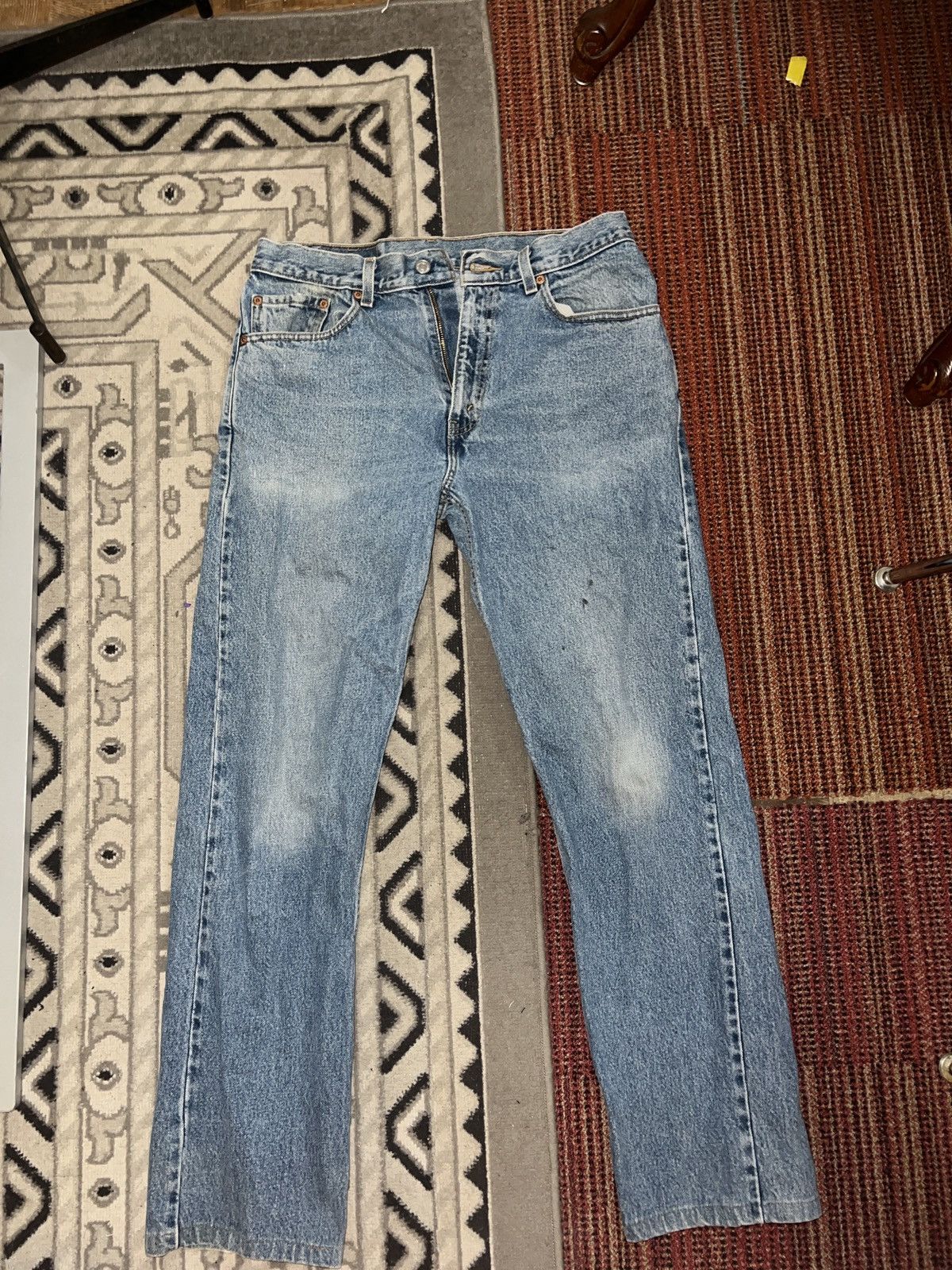 Levi's Vintage OOs Levis 505 Flare Distressed Grunge Denim Jeans Size US 33 - 1 Thumbnail