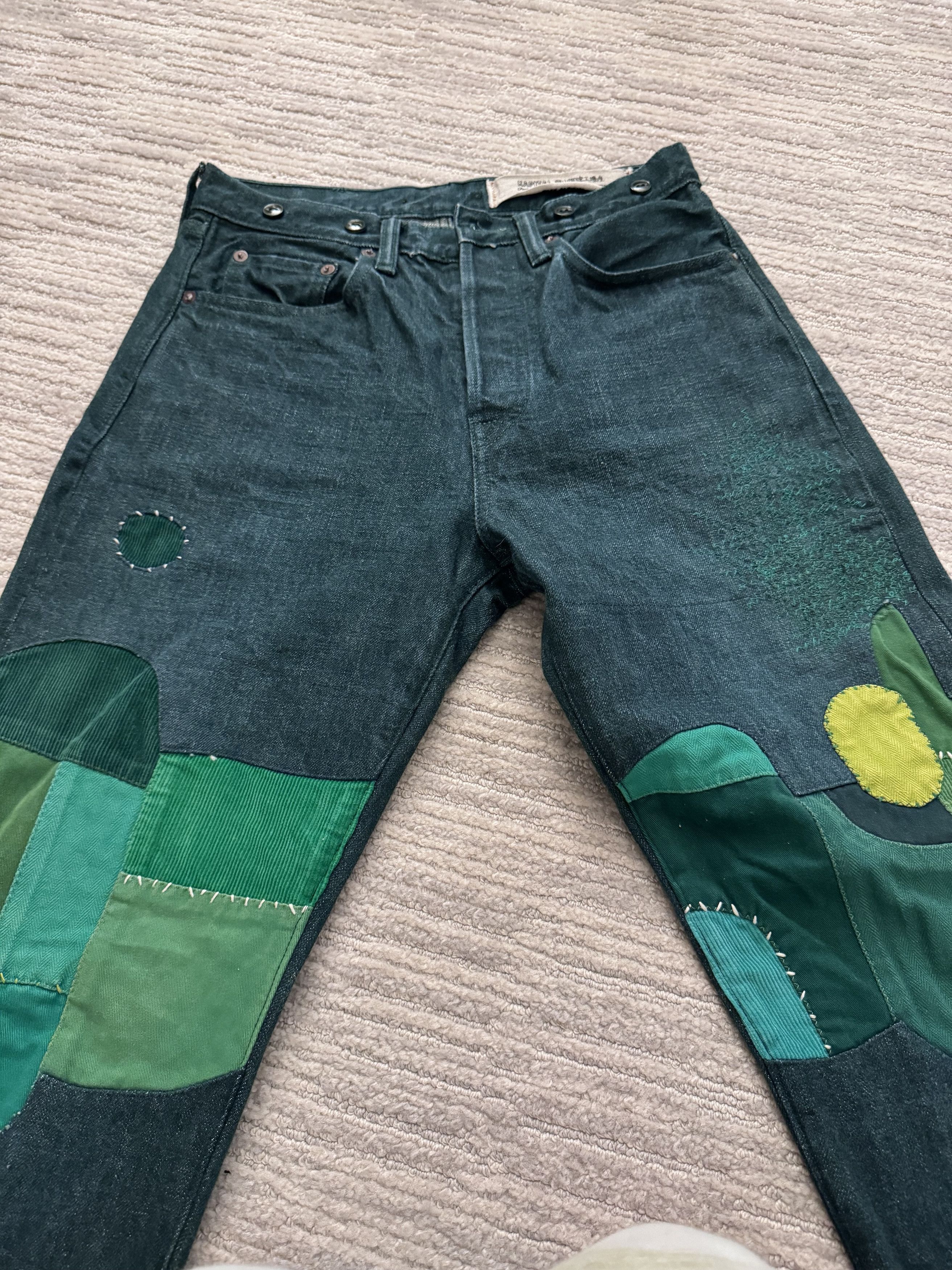 Kapital KAPITAL green denim monkey cisco bonsai jeans Size US 28 / EU 44 - 7 Thumbnail