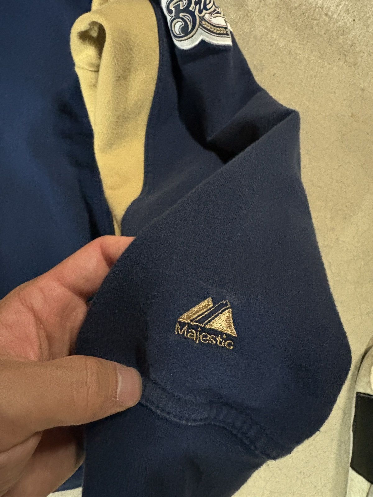 Majestic VTG 00’s Milwaukee Brewers Embroidered Spellout Hoodie Navy Size US M / EU 48-50 / 2 - 5 Thumbnail
