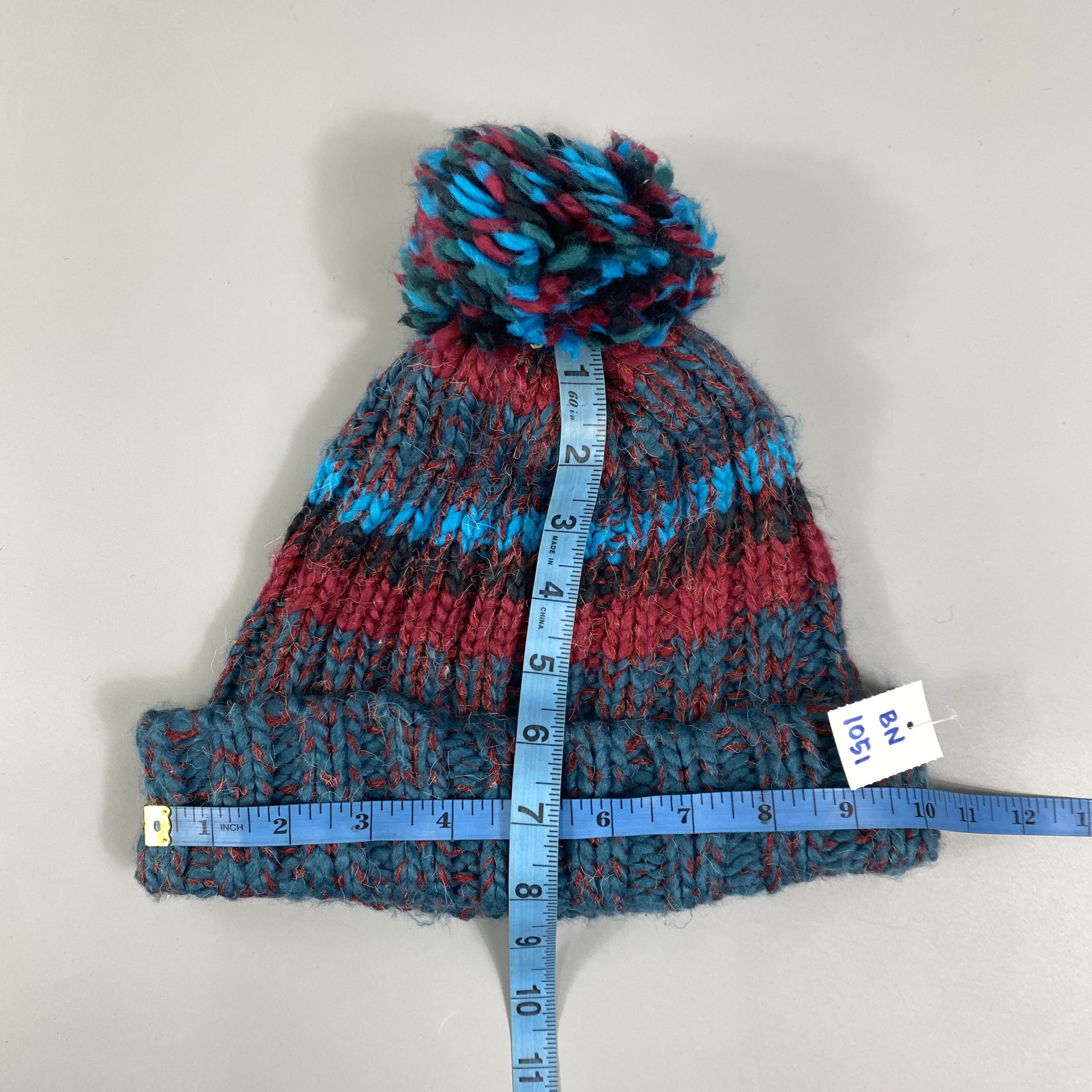 Japanese Brand Knitted Multicolor Beanie Hats Pom Pom -BN1051 Size ONE SIZE - 5 Thumbnail