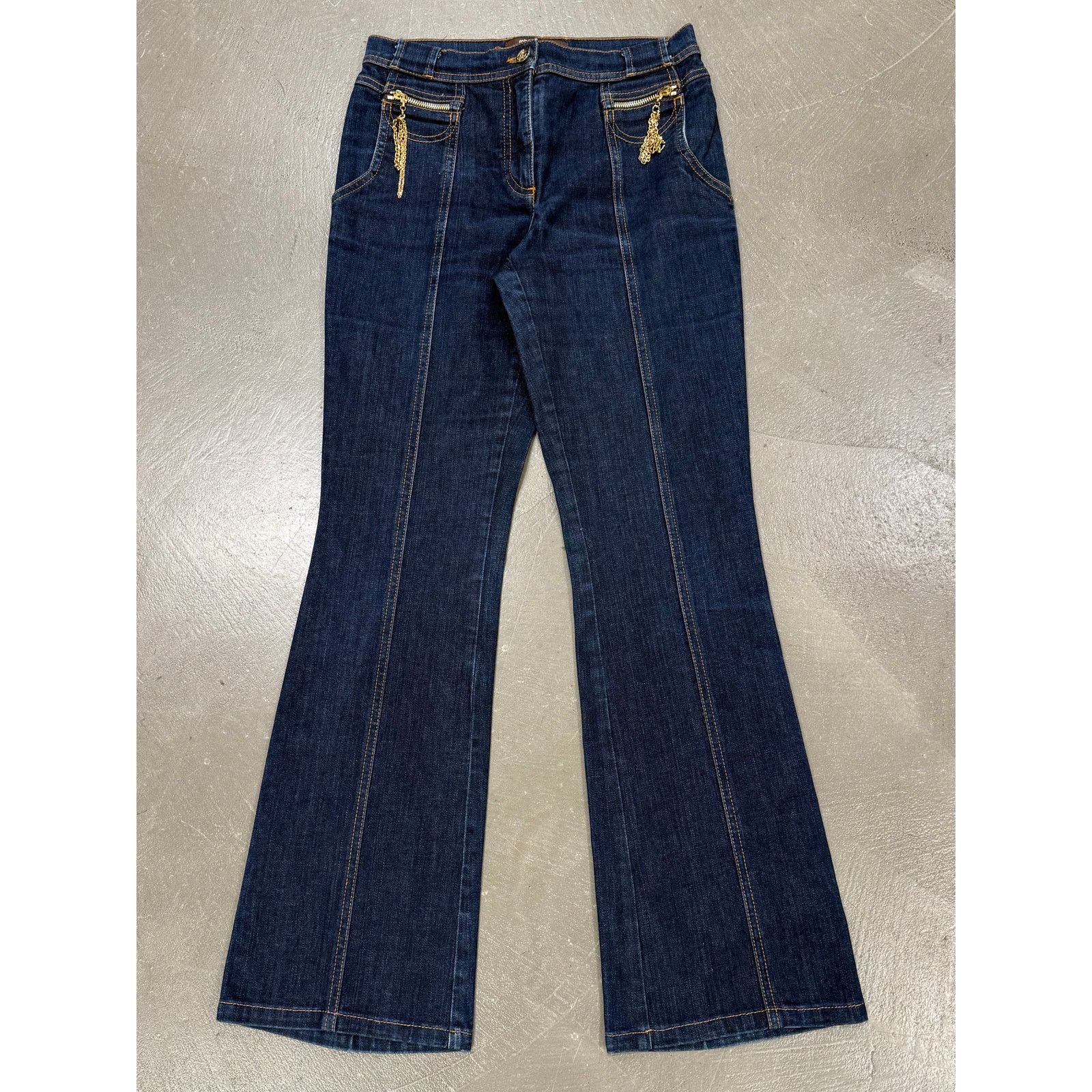 Roberto Cavalli 2008 Roberto Cavalli embellished flared jeans Size 26" / US 2 / IT 38 - 1 Thumbnail