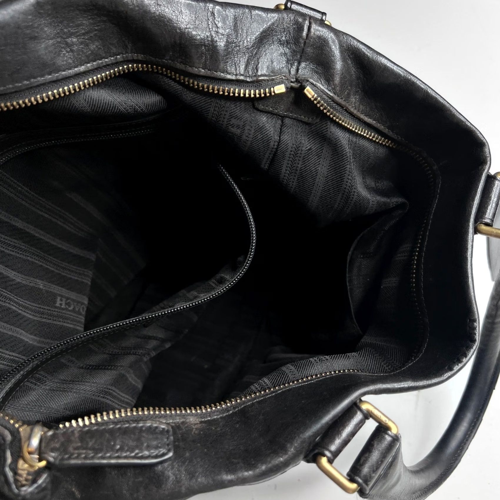 Coach Coach Bleecker Legacy Business Tote Black Leather Crossbody Bag 70477 Womens Size ONE SIZE - 3 Thumbnail
