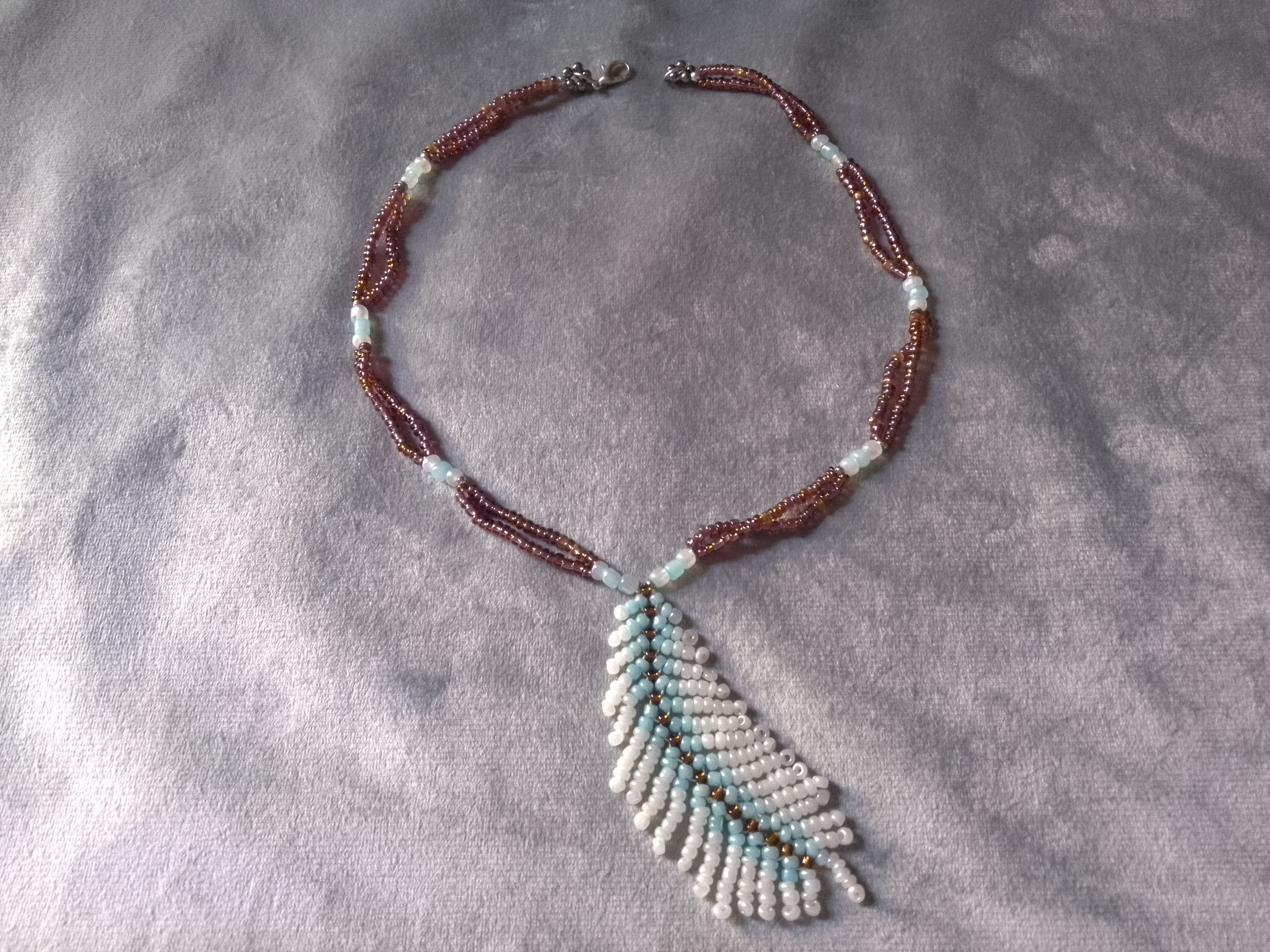 Handmade Necklace Ethnic Native Americans Pendant Beaded Feather Size ONE SIZE - 7 Thumbnail