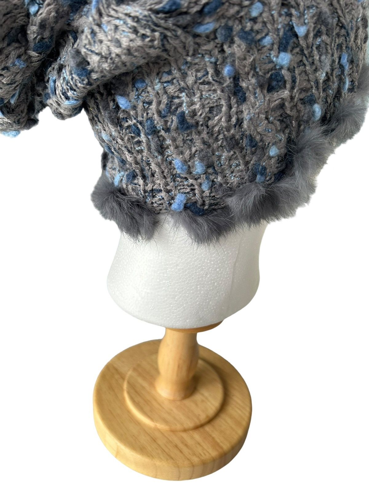 14th Addiction × Japanese Brand Punk Bondage Style Knitted fur Beanie Hats Size ONE SIZE - 6 Thumbnail