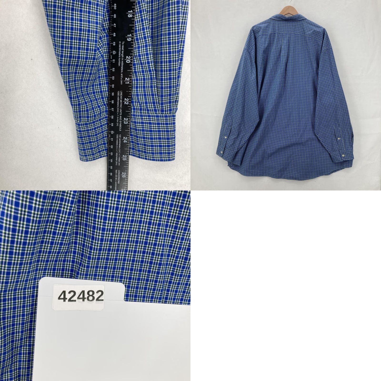 Ralph Lauren Polo Ralph Lauren Shirt Mens 4XB Blue Plaid Classic Fit Long Sleeve Big & Tall Size US XXL / EU 58 / 5 - 8 Thumbnail