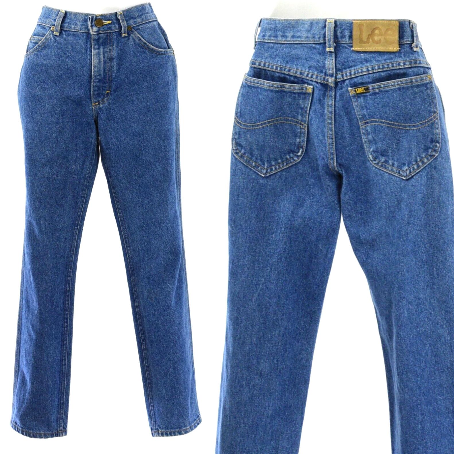 image of 80's Vintage Lee Dark Stone Wash Jeans Womens 0 Made In Usa in White