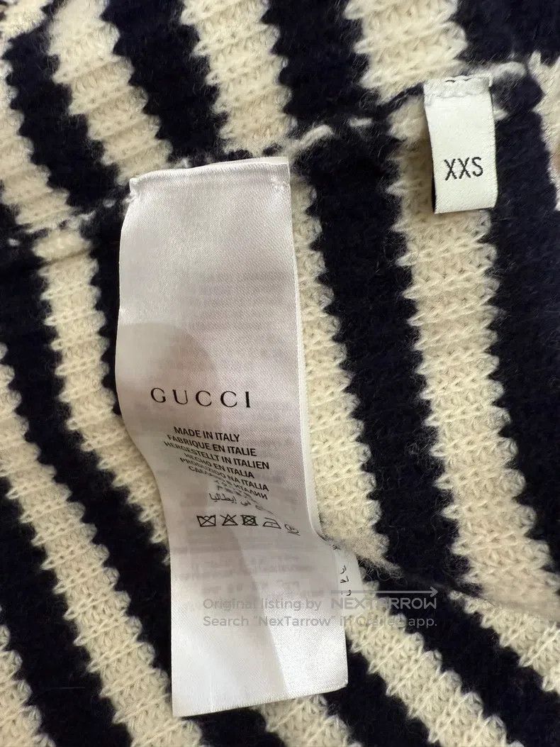 Gucci Gucci Black and white striped gold-edged knitted cardigan Size XXS / US 00 / IT 34 - 8 Thumbnail