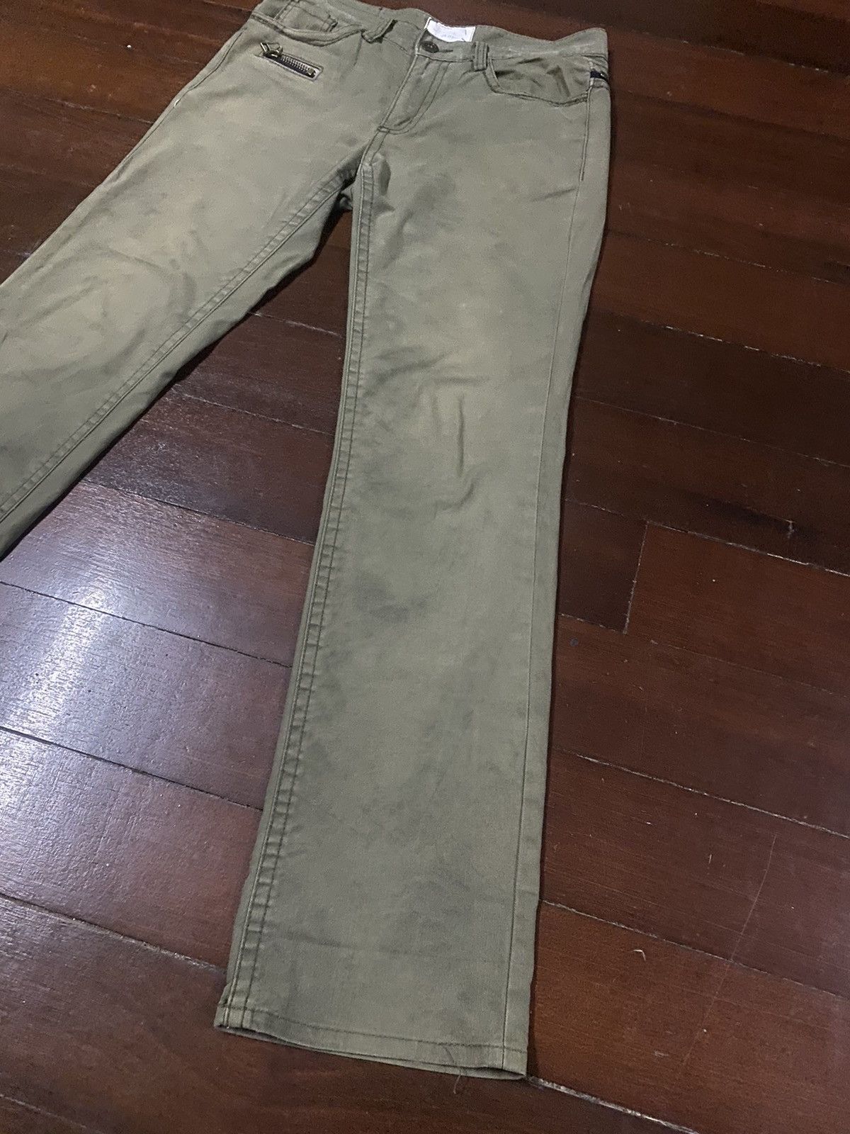 If Six Was Nine × Japanese Brand FIRE LOLITA JEANS ZIPPER OLIVE Size US 35 - 5 Thumbnail