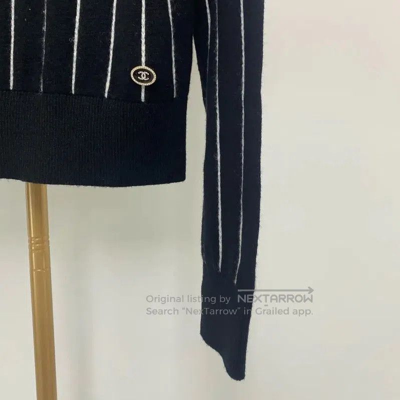 Chanel Chanel Logo Black Cashmere Sweater for Women . Size M / US 6-8 / IT 42-44 - 5 Thumbnail