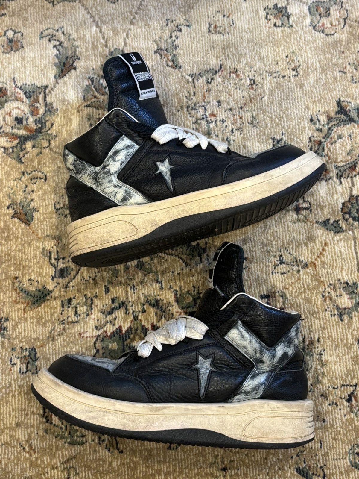Converse × Rick Owens Drkshdw Painted Rick Owens Turbowpns Size US 12 / EU 45 - 2 Thumbnail