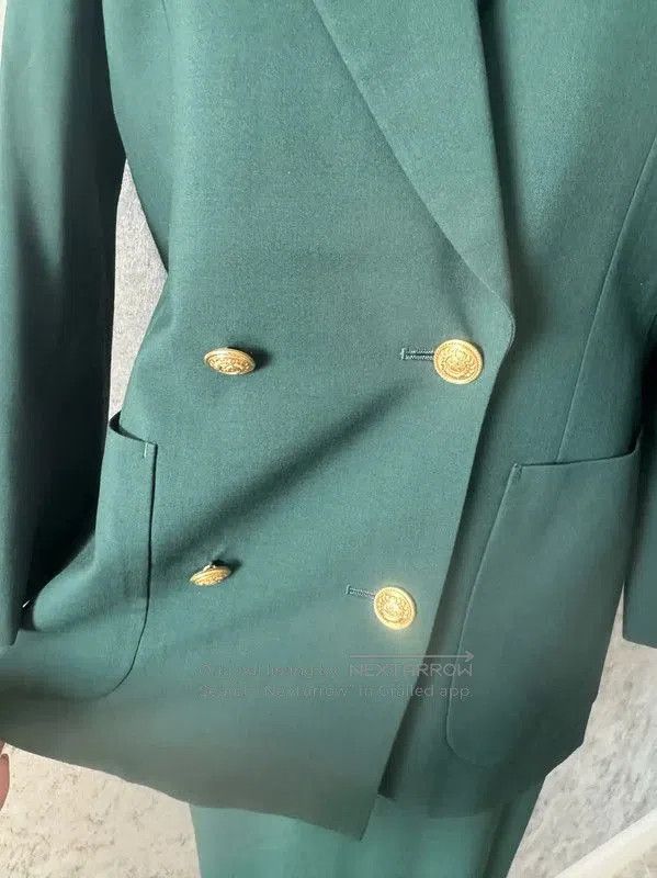 Burberry Burberry Green Wool Long Coat for Women. Size XL / US 12-14 / IT 48-50 - 3 Thumbnail