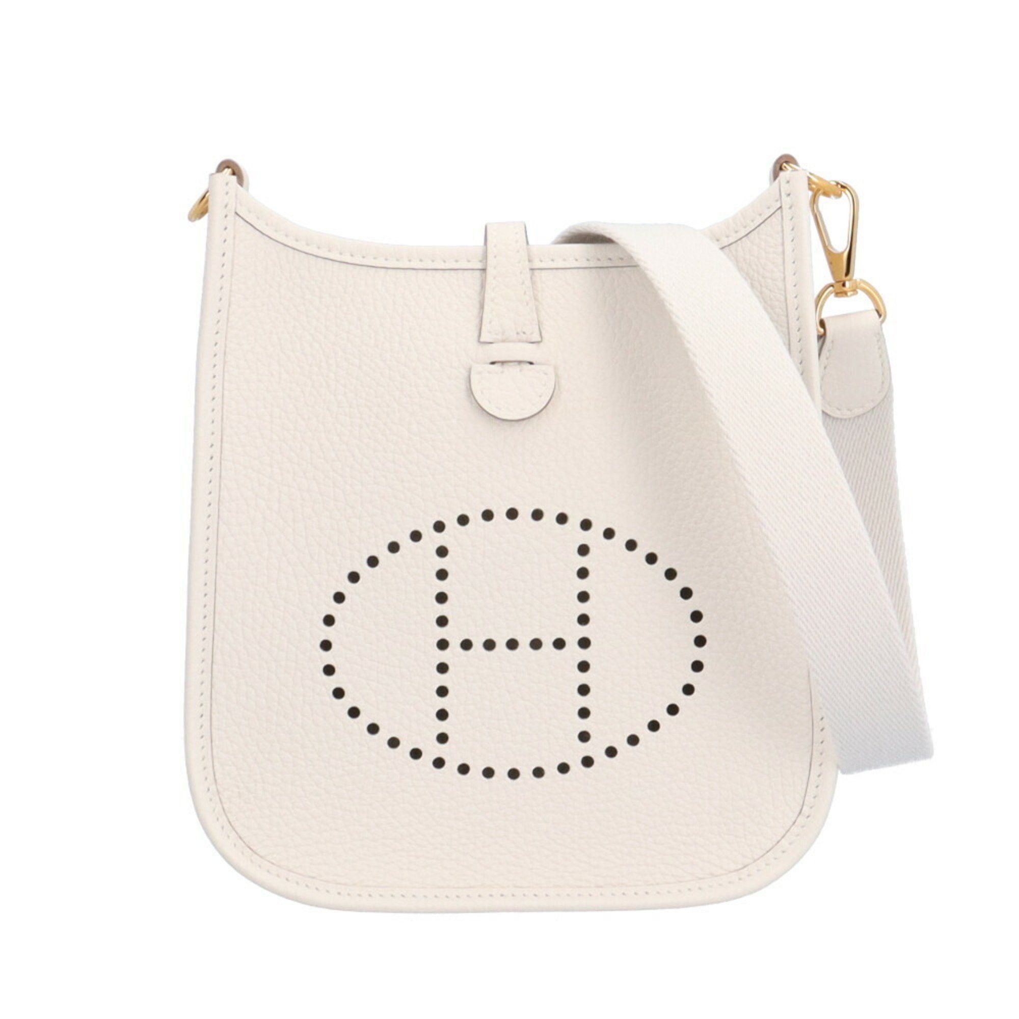 Hermes Evelyn TPM Shoulder Bag Leather White Women's HERMES