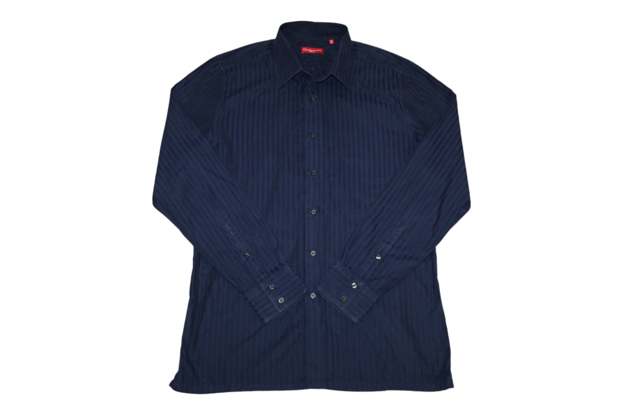 Christian Lacroix × Christian Lacroix Homme Christian Lacroix Homme Essential Striped Cotton Dress Shirt Size 44R - 2 Thumbnail