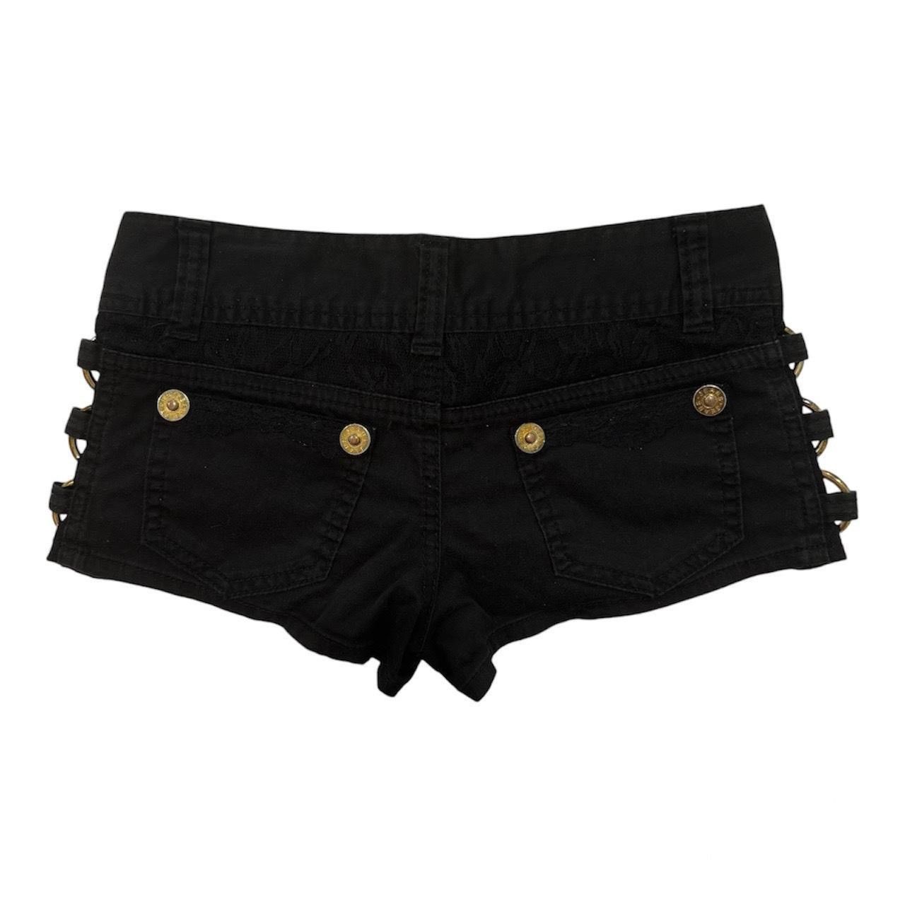 Japanese Brand × Vintage Japanese Brand H.C.M.II Black Mini Shorts with Gold O Rings Size 27" / US 4 / IT 40 - 2 Thumbnail