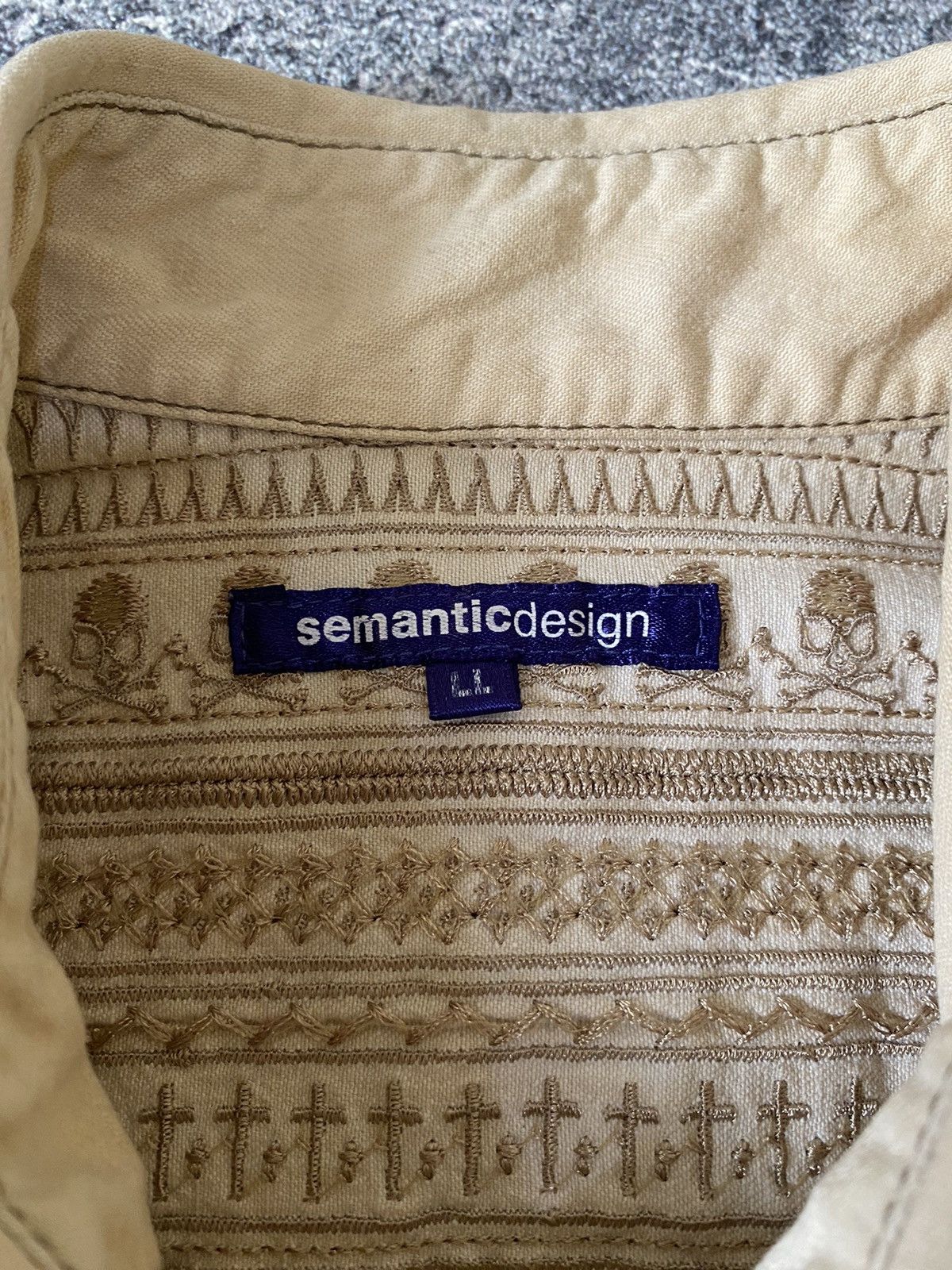 semanticdesign Y2K SEMANTIC DESIGN SKULL EMBROIDERED SNAP BUTTON SHIRT Size US L / EU 52-54 / 3 - 9 Thumbnail