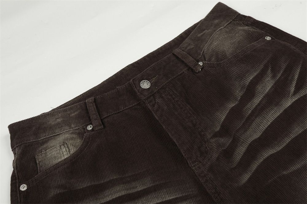 Japanese Brand Retro punk distressed corduroy trousers loose fit Size US 32 / EU 48 - 3 Thumbnail