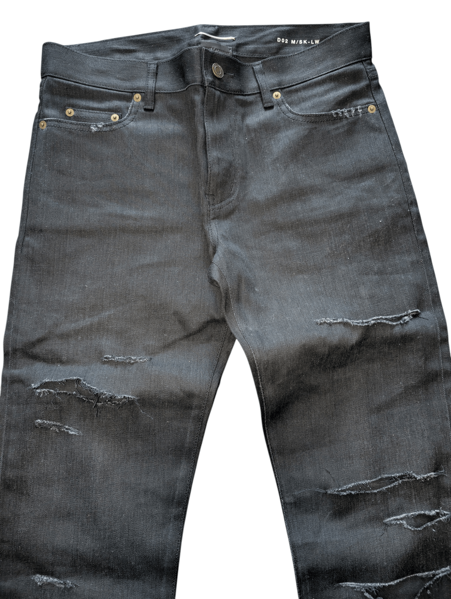 Saint Laurent Paris Saint Laurent SS15 D02 Crash Denim by Hedi Slimane Size US 31 - 3 Thumbnail