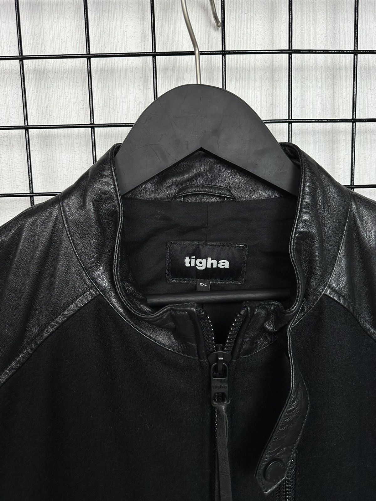tigha Tigha motorcycle Patchwork Leather Jacket Wool Men XXL Size US XXL / EU 58 / 5 - 11 Thumbnail