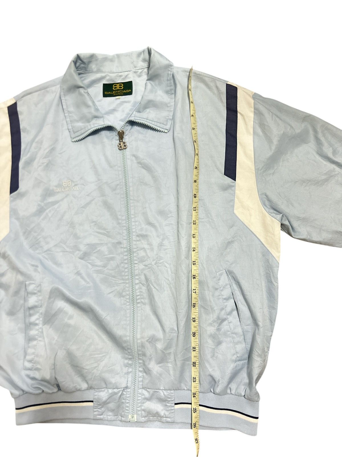 Balenciaga VINTAGE Balenciaga Paris Track Jacket Light Blue Size US L / EU 52-54 / 3 - 7 Thumbnail