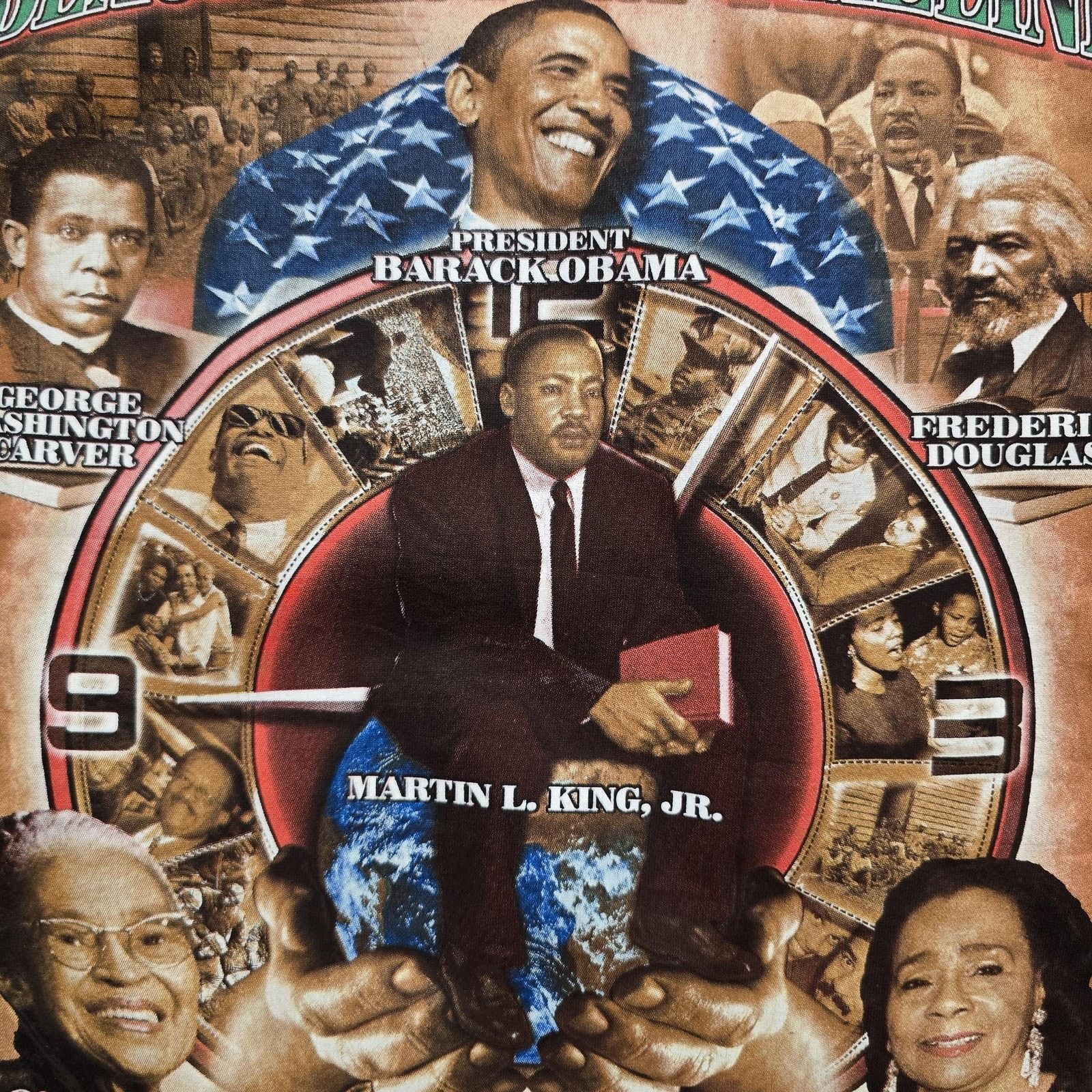 Delta Black History Timeline XL Obama MLK Rosa Parks Douglass Tee Size US XL / EU 56 / 4 - 5 Thumbnail