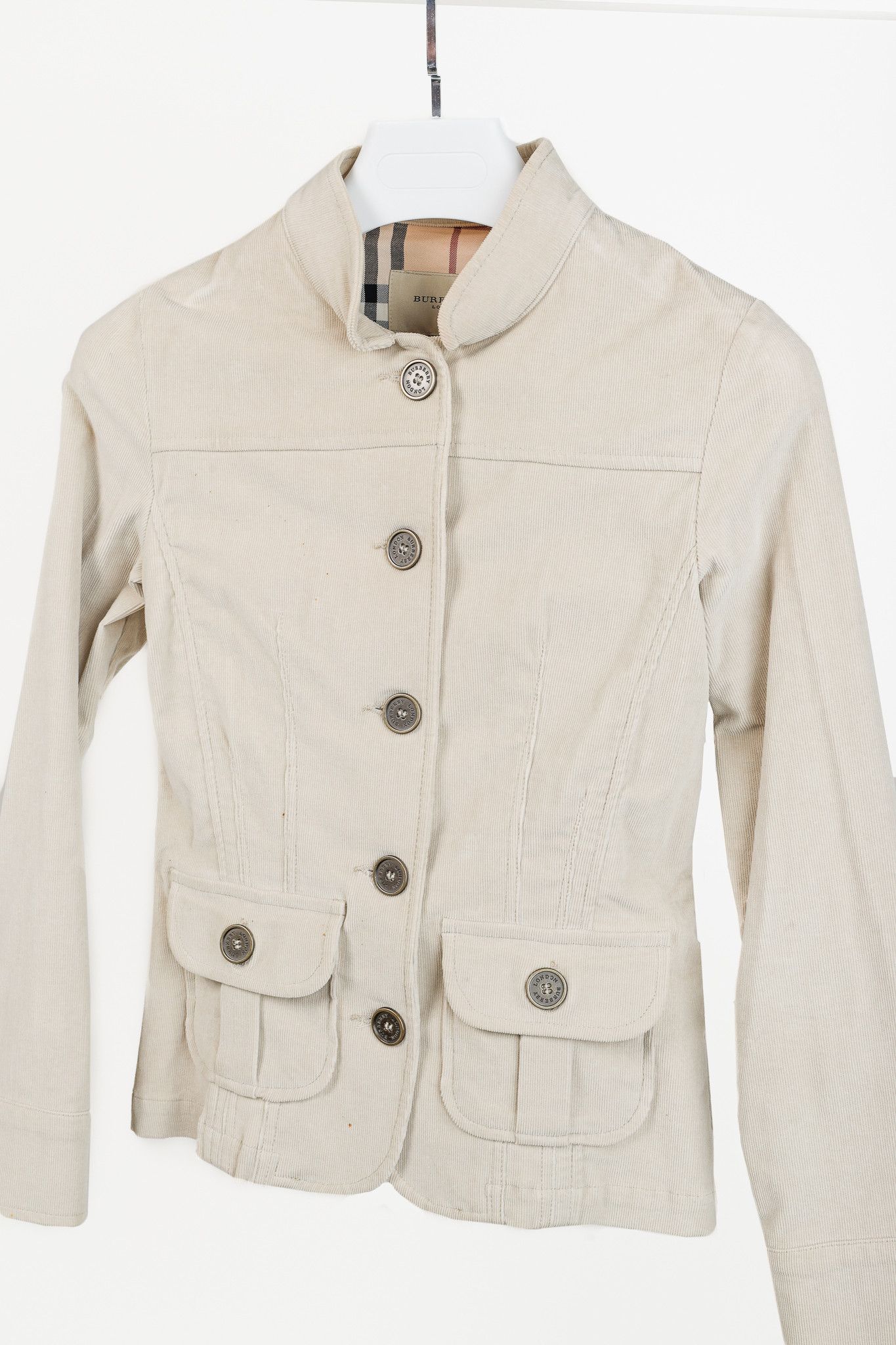 Burberry Burberry Beige Corduroy Buttoned Jacket Size XS / US 0-2 / IT 36-38 - 3 Thumbnail